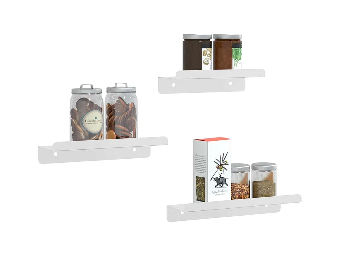 Wandschappen 3 st roestvrijstaal zilverkleurig