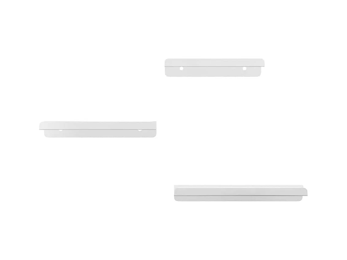 Wandschappen 3 st roestvrijstaal zilverkleurig