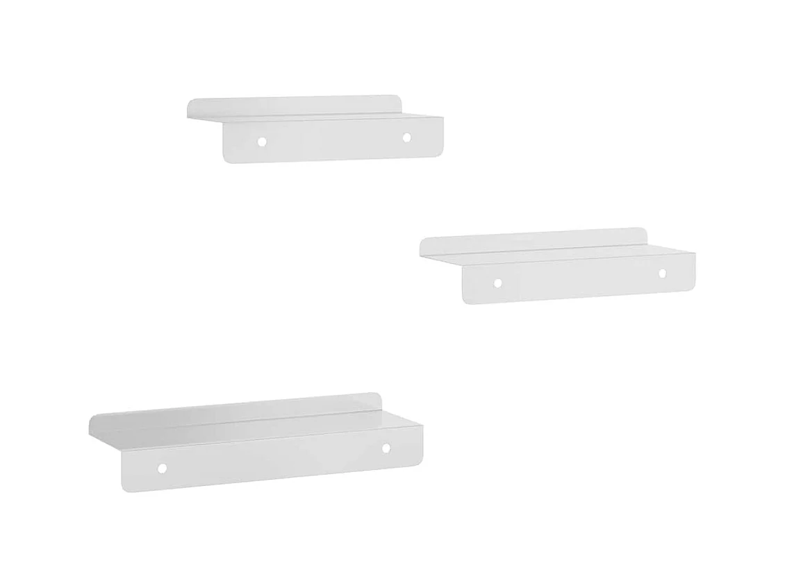 Wandschappen 3 st roestvrijstaal zilverkleurig