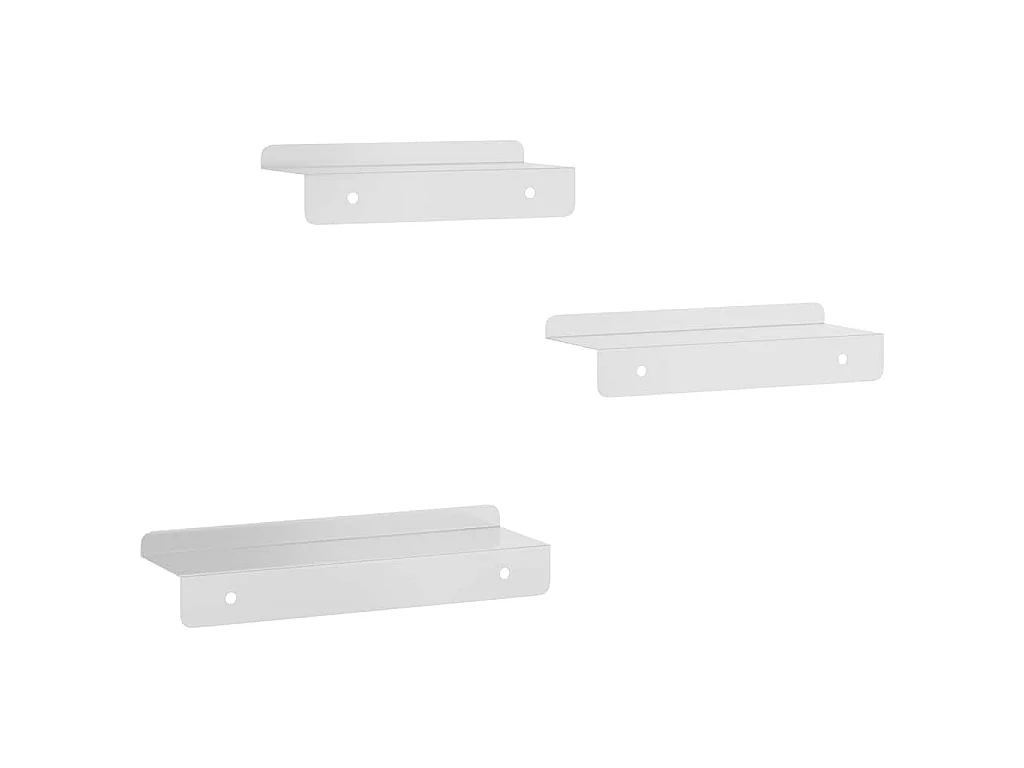 Étagères murales 3 pcs argenté acier inoxydable