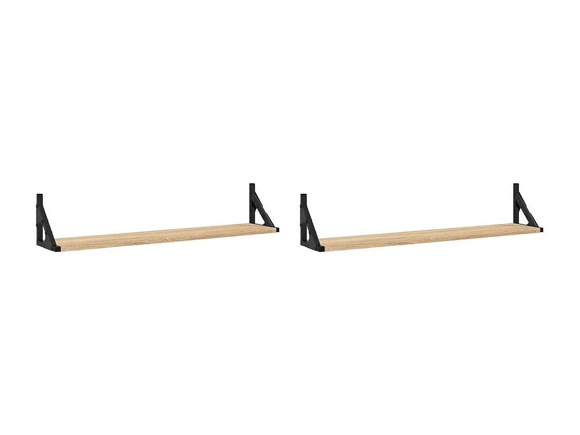 Wandregale 2 Stk. Sonoma-Eiche 80 x 15 x 15,5 cm Holzwerkstoff