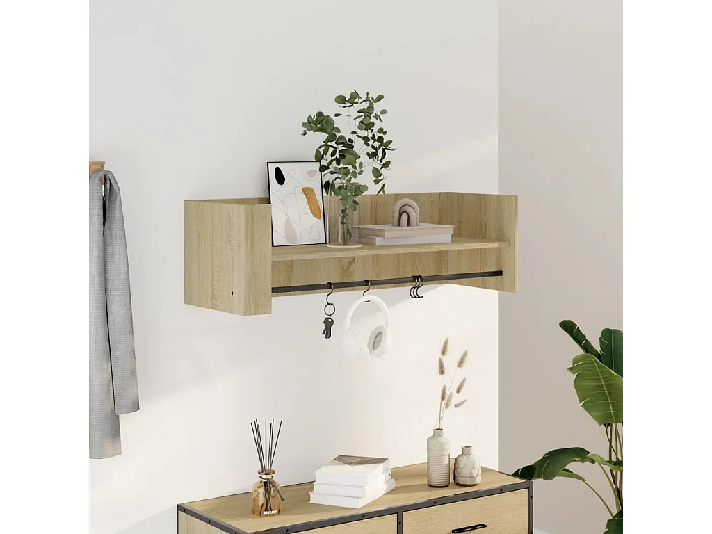 Étagère murale chêne sonoma 100x35x30,5 cm bois d'ingénierie