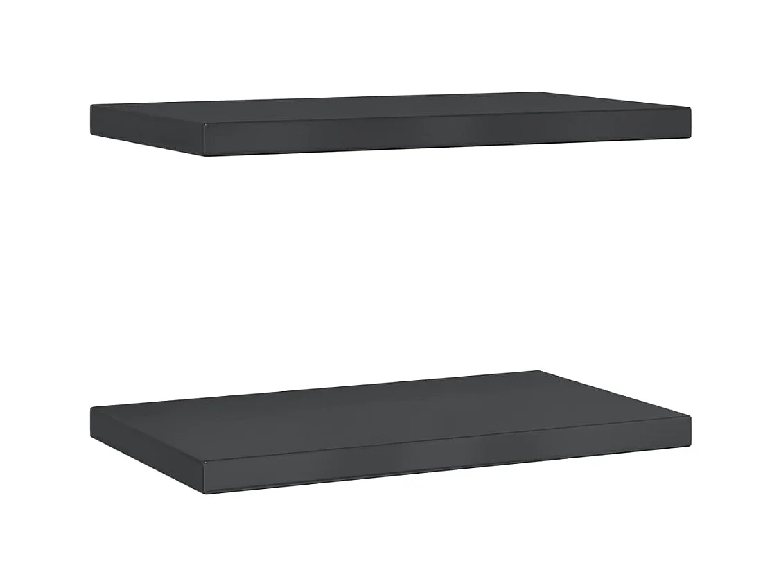 Prateleiras de parede 2 pcs 50x30x3 cm aço inoxidável prateado