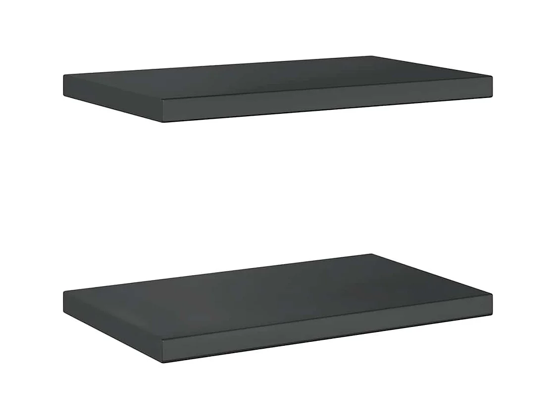Prateleiras de parede 2 pcs 50x30x3 cm aço inoxidável prateado