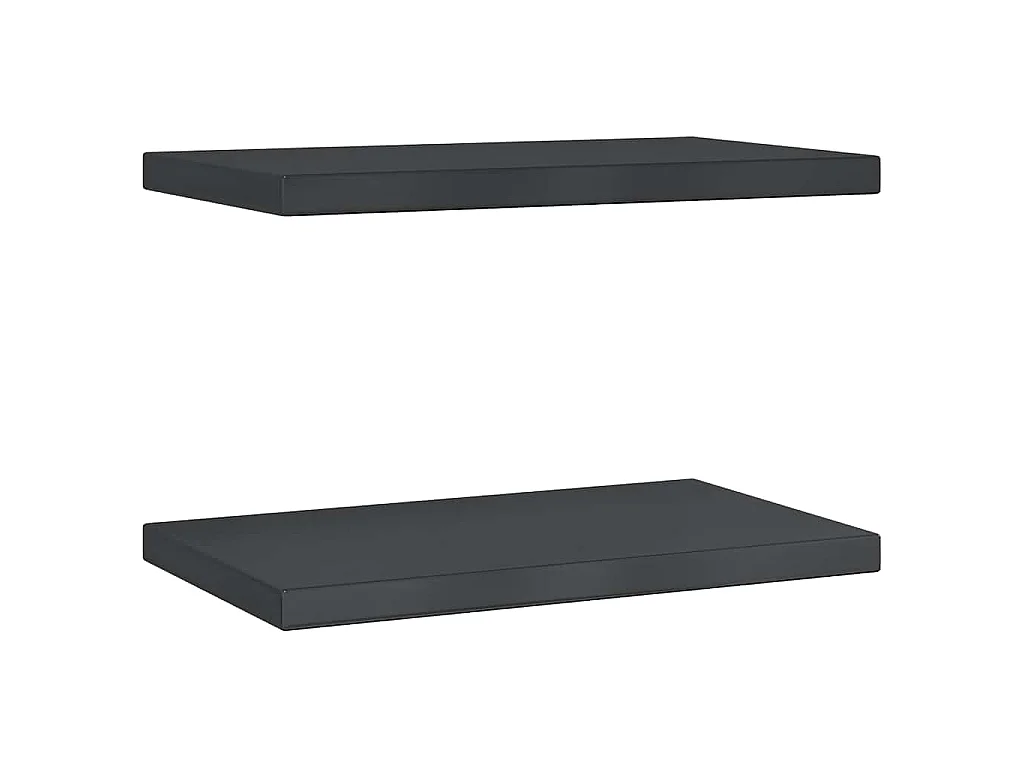 Wandschappen 2 st 50x30 cm roestvrijstaal zwart