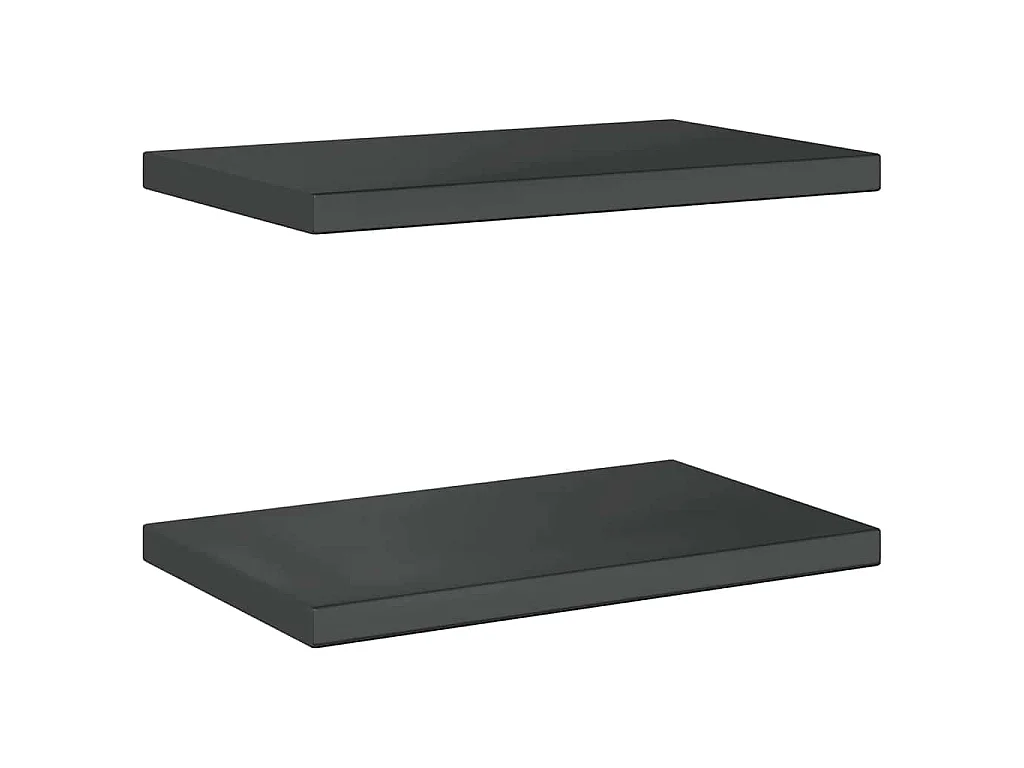 Wandschappen 2 st 50x30 cm roestvrijstaal zwart