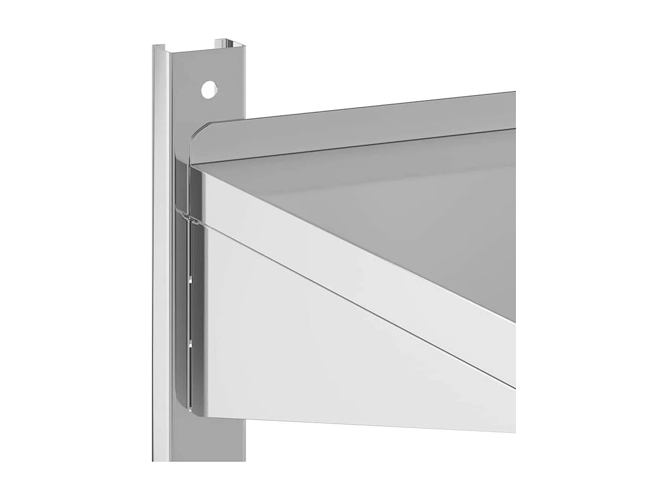 Étagère murale 2 niveaux 100x23,5x60cm argenté acier inoxydable