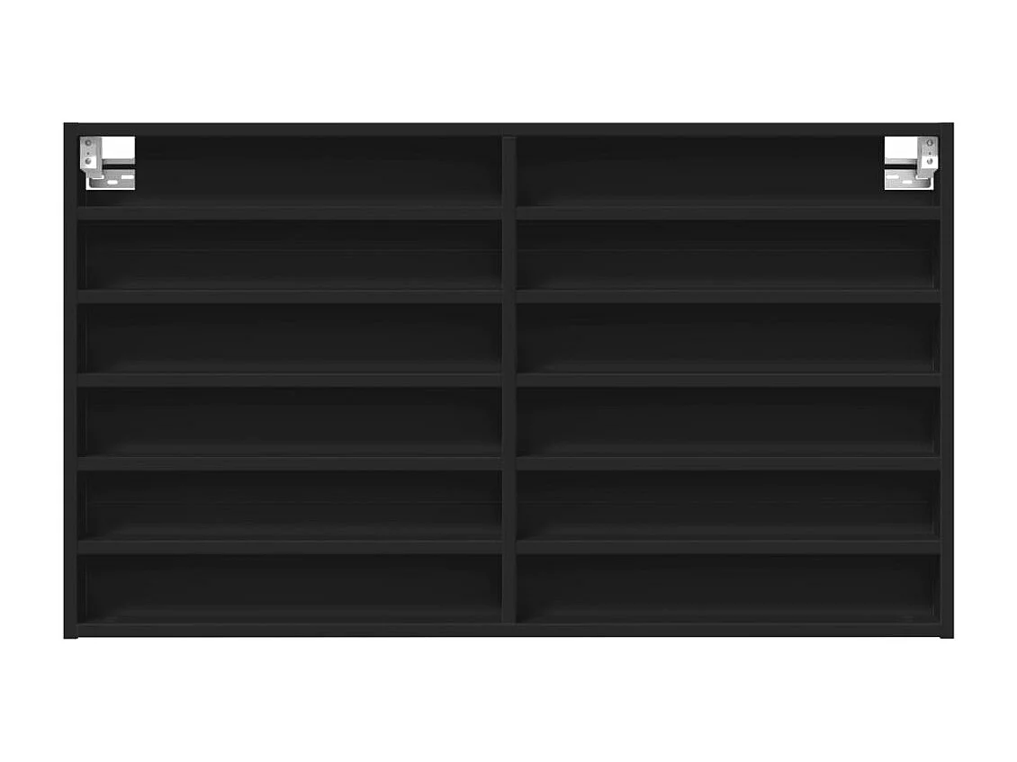 Armadietto con Vetrina Nero 100x8,5x58 cm in Legno Multistrato