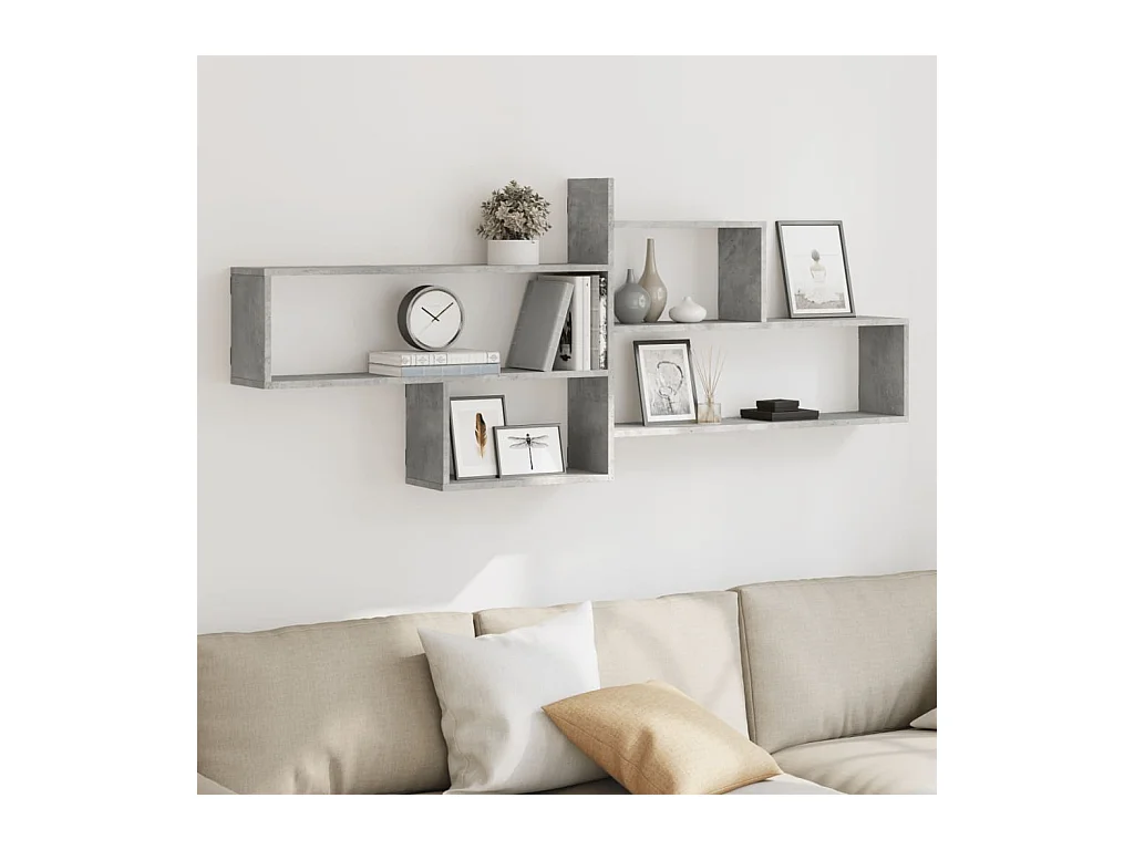 Wandregal Betongrau 167,5x18x68 cm Holzwerkstoff