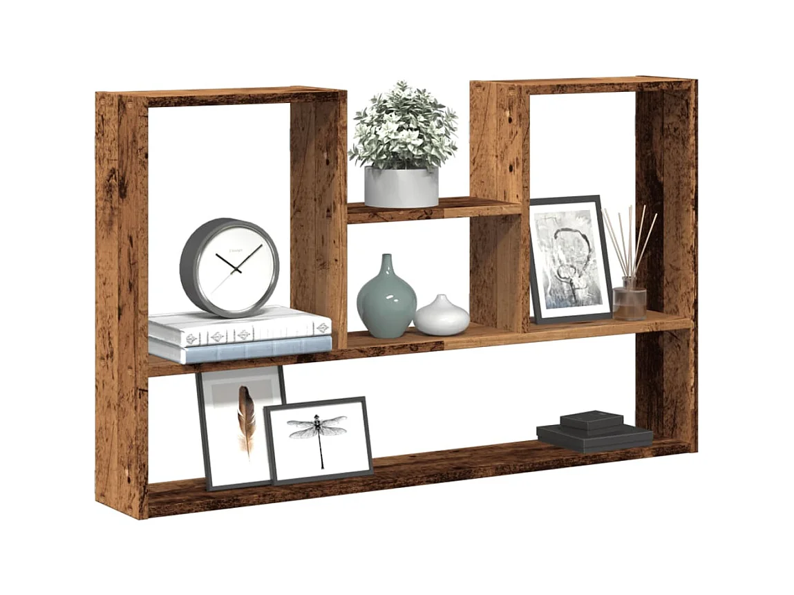 Estantería de pared madera ingeniería envejecida 99x15x60 cm