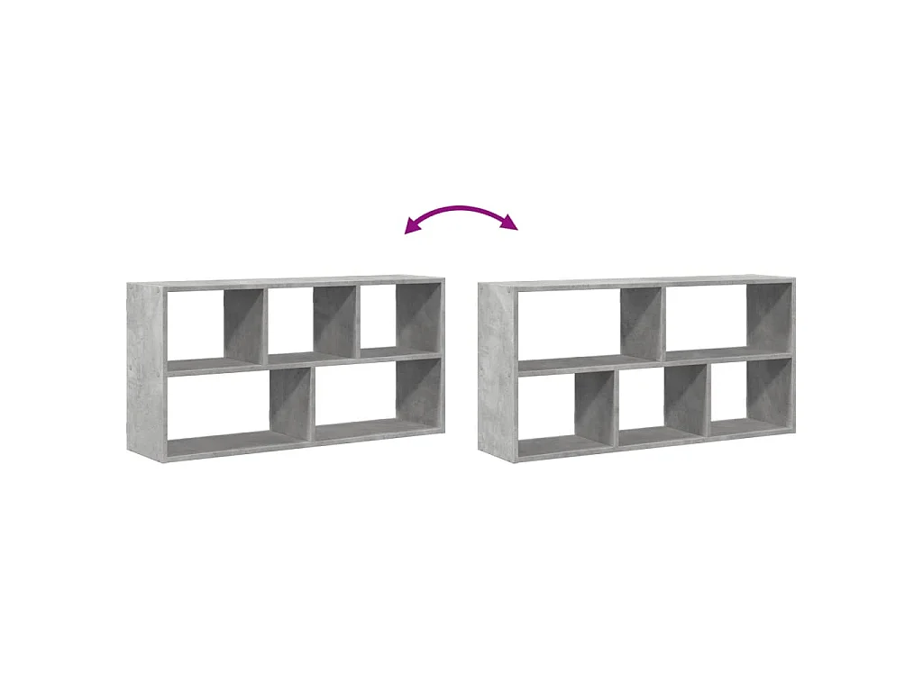 Étagère murale gris béton 100x25x50 cm bois d'ingénierie