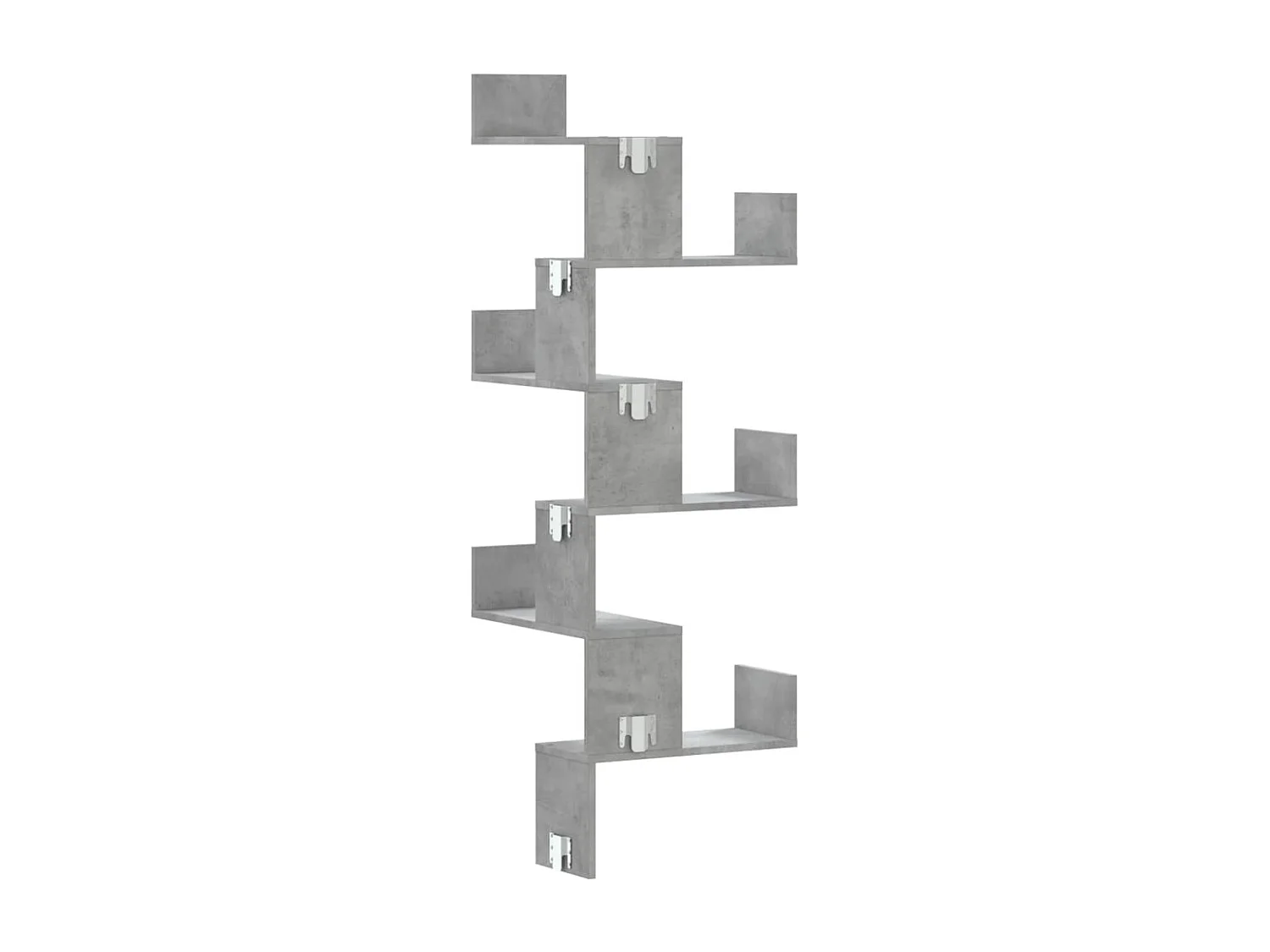 Hoekwandschap 45x45x147 cm bewerkt hout betongrijs