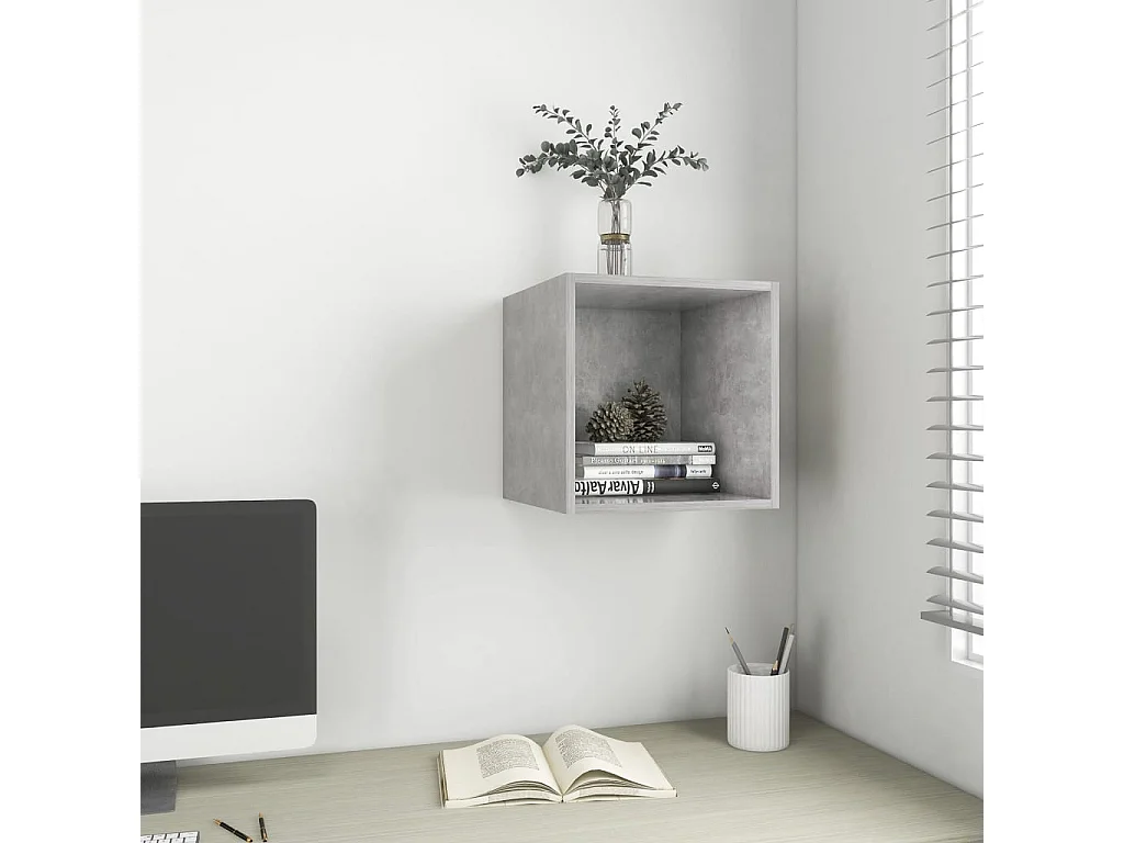 Armoire murale Gris béton 37x37x37 cm Bois d’ingénierie