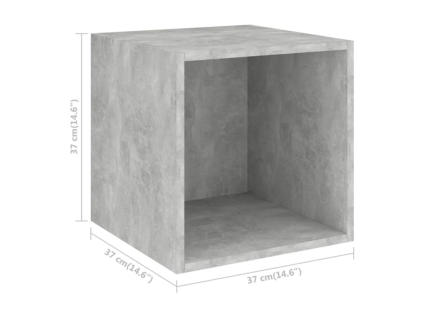 Armoire murale Gris béton 37x37x37 cm Bois d’ingénierie