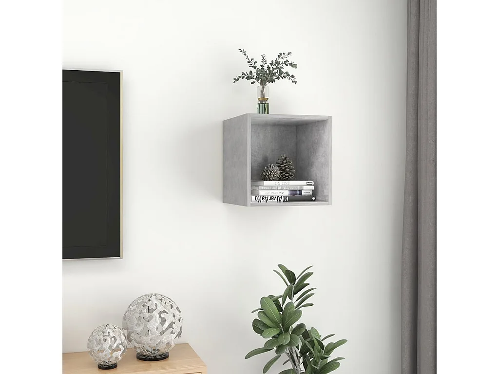 Armoire murale Gris béton 37x37x37 cm Bois d’ingénierie