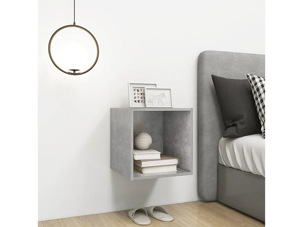 Armoire murale Gris béton 37x37x37 cm Bois d’ingénierie