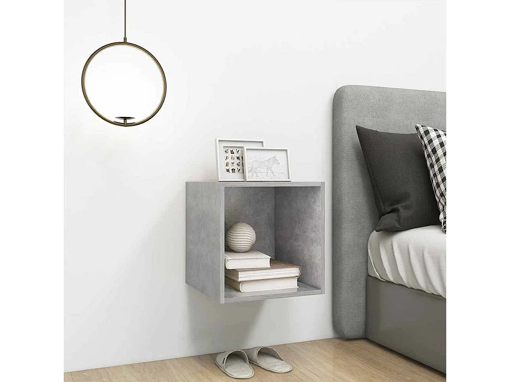 Armoire murale Gris béton 37x37x37 cm Bois d’ingénierie