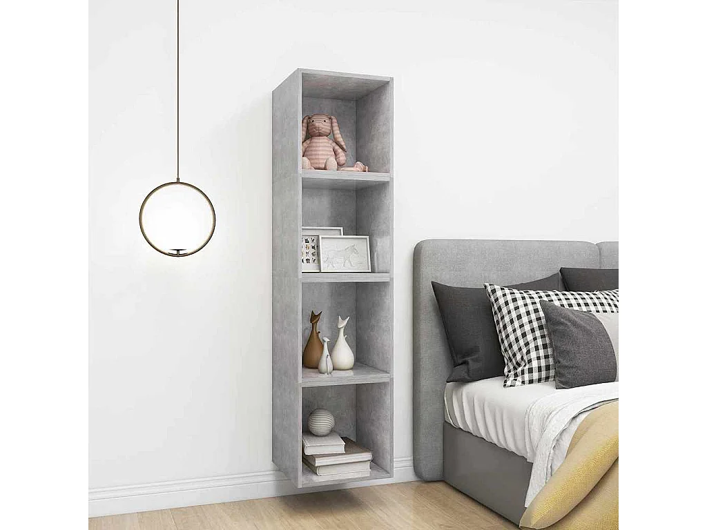 Armoire murale Gris béton 37x37x37 cm Bois d’ingénierie