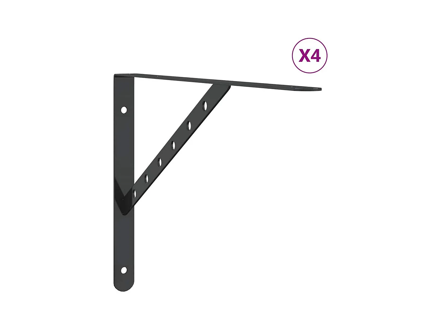 Regalträger 4 Stk. 40x2,5x25 cm Schwarz Edelstahl