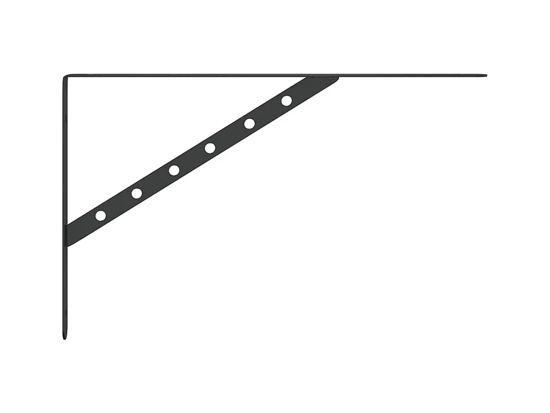 Regalträger 4 Stk. 40x2,5x25 cm Schwarz Edelstahl