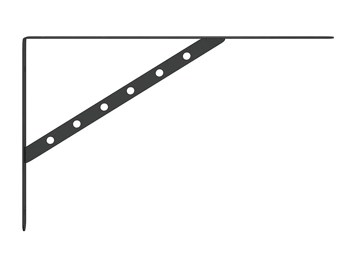 Supports d'étagères 4 pcs 40x2,5x25 cm noir acier inoxydable