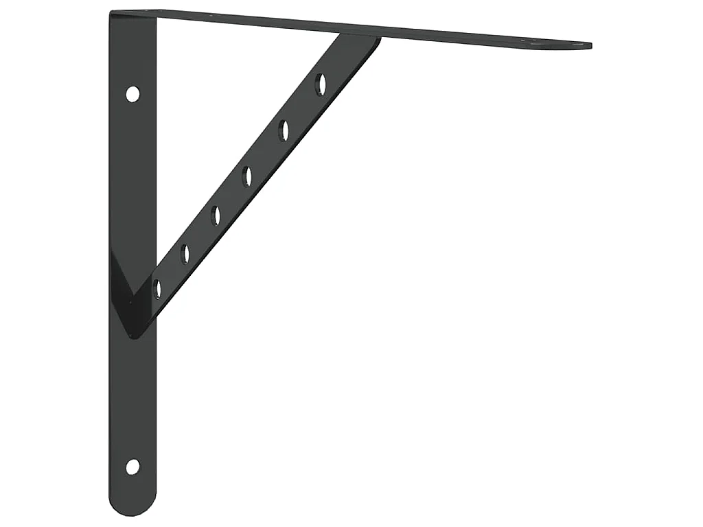 Supports d'étagères 4 pcs 40x2,5x25 cm noir acier inoxydable