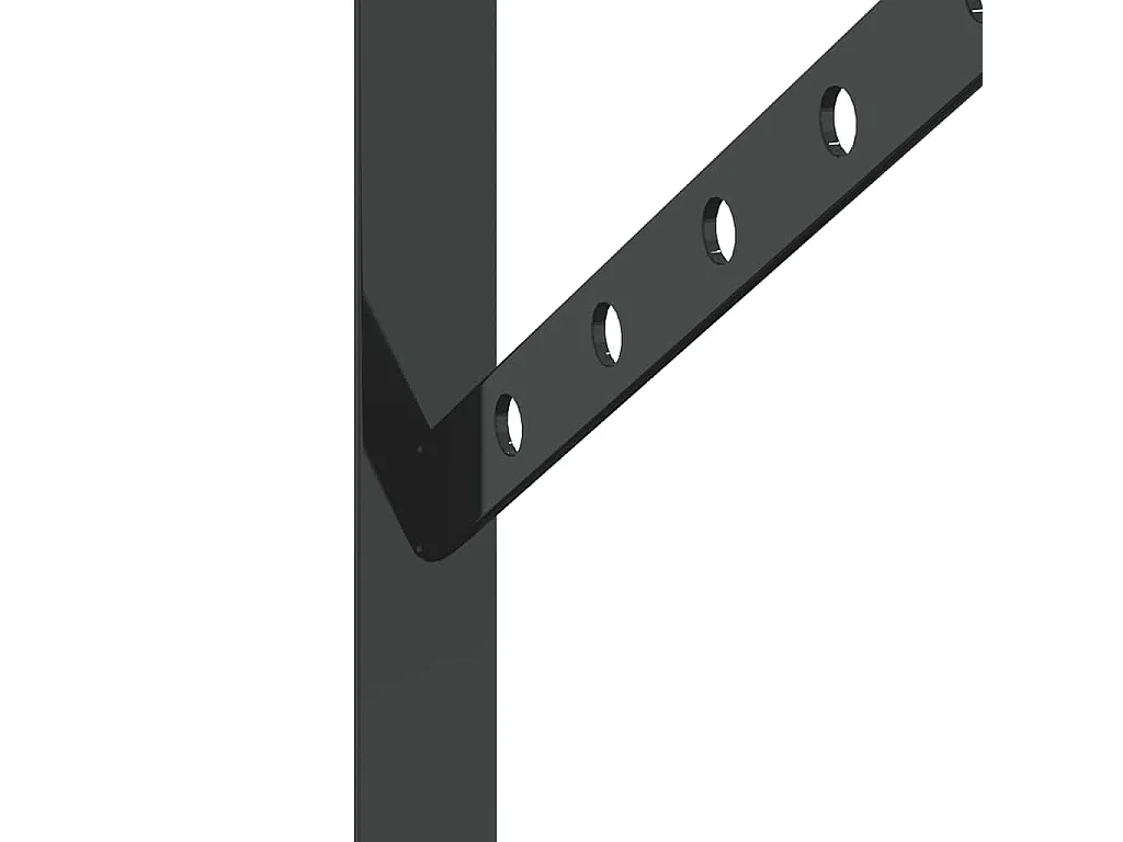 Supports d'étagères 4 pcs 40x2,5x25 cm noir acier inoxydable