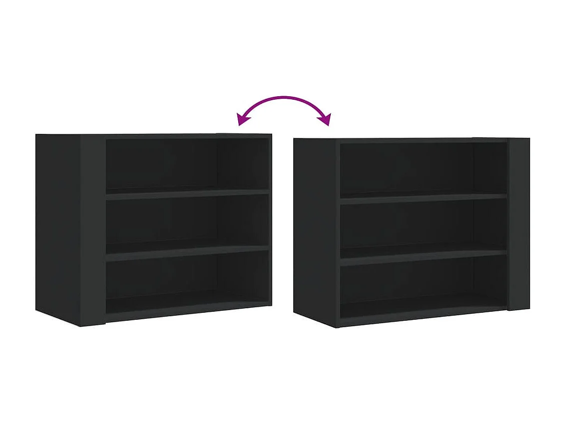 Armario de pared madera de ingeniería negro 75x35x60 cm