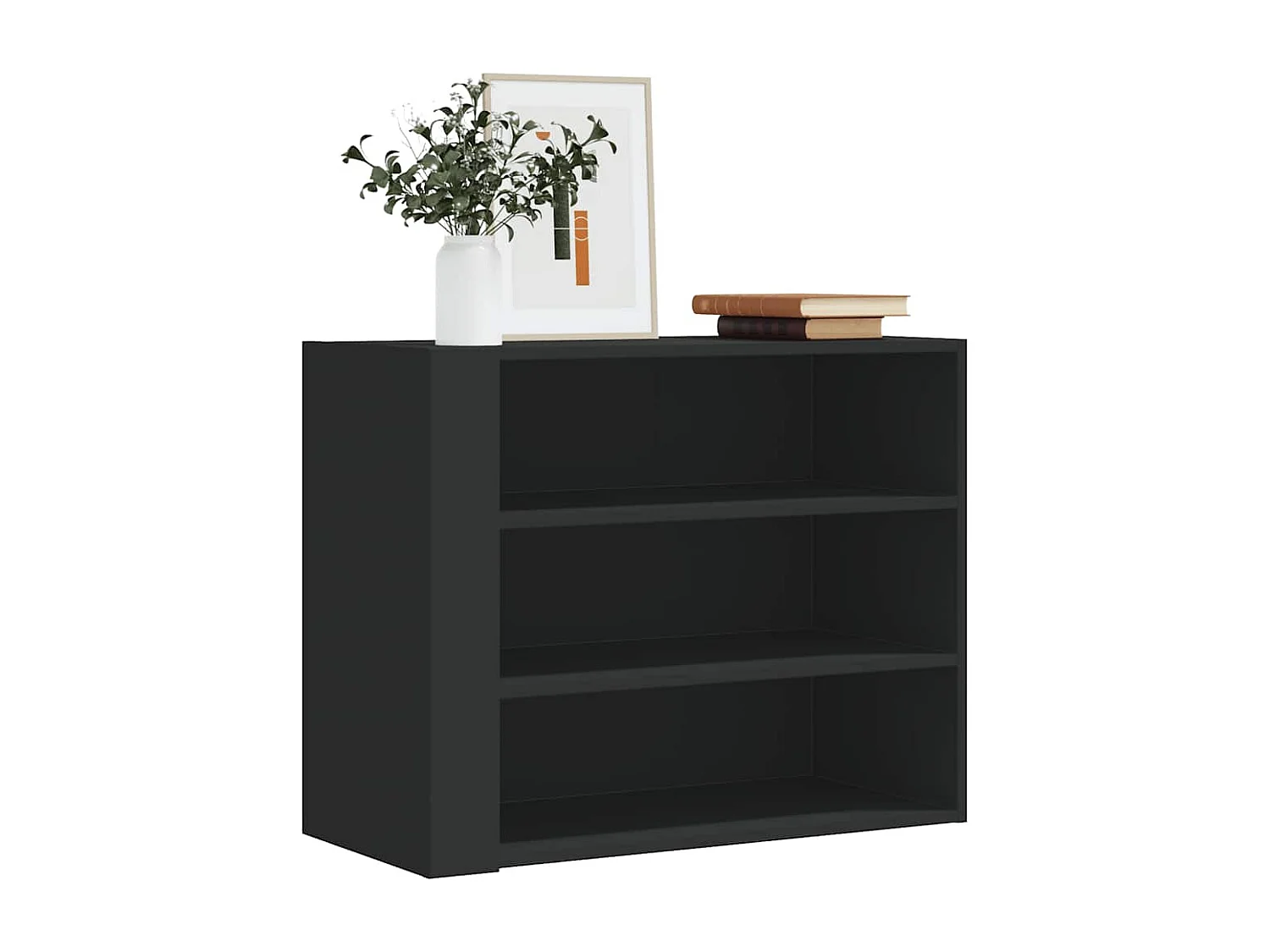 Armadietto a Muro Nero 75x35x60 cm in Truciolato