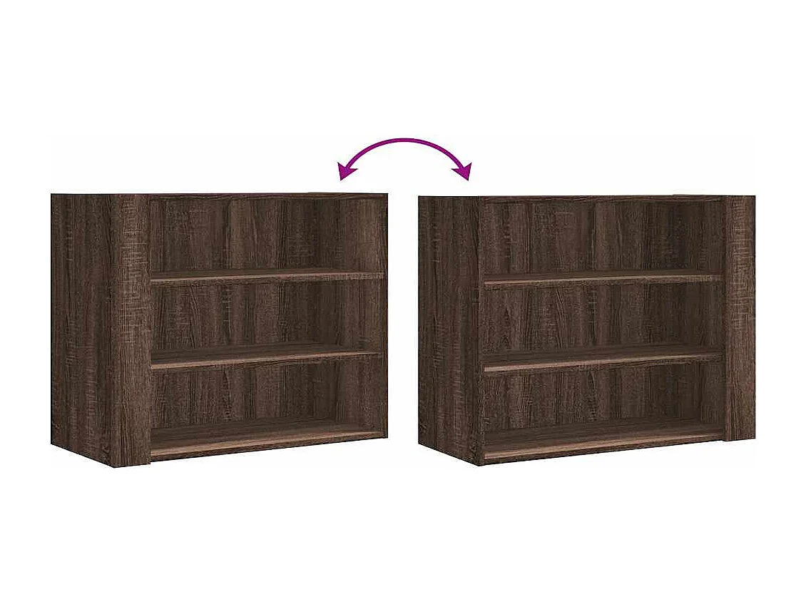 Armario de pared madera de ingeniería marrón roble 75x35x60 cm