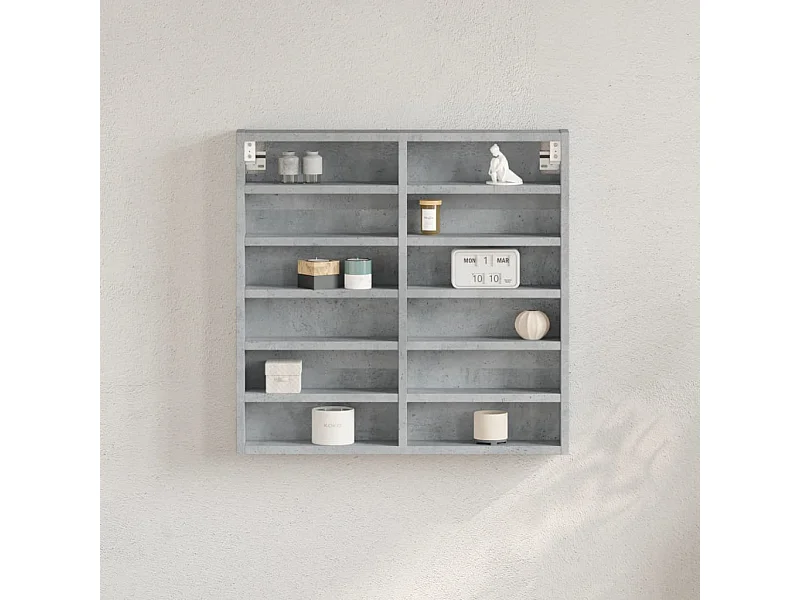 Vitrinenschrank Betongrau 60x8,5x58 cm Holzwerkstoff
