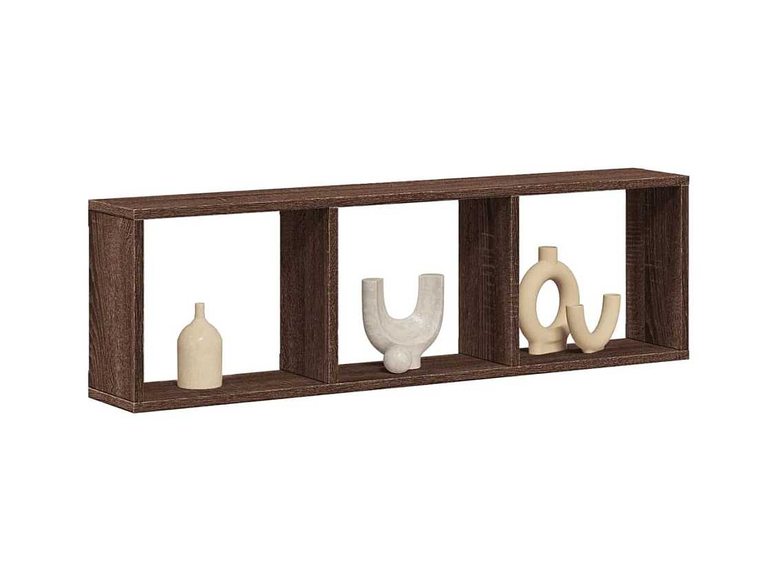 Mobile a Parete 100x16x30cm Rovere Marrone in Legno Multistrato