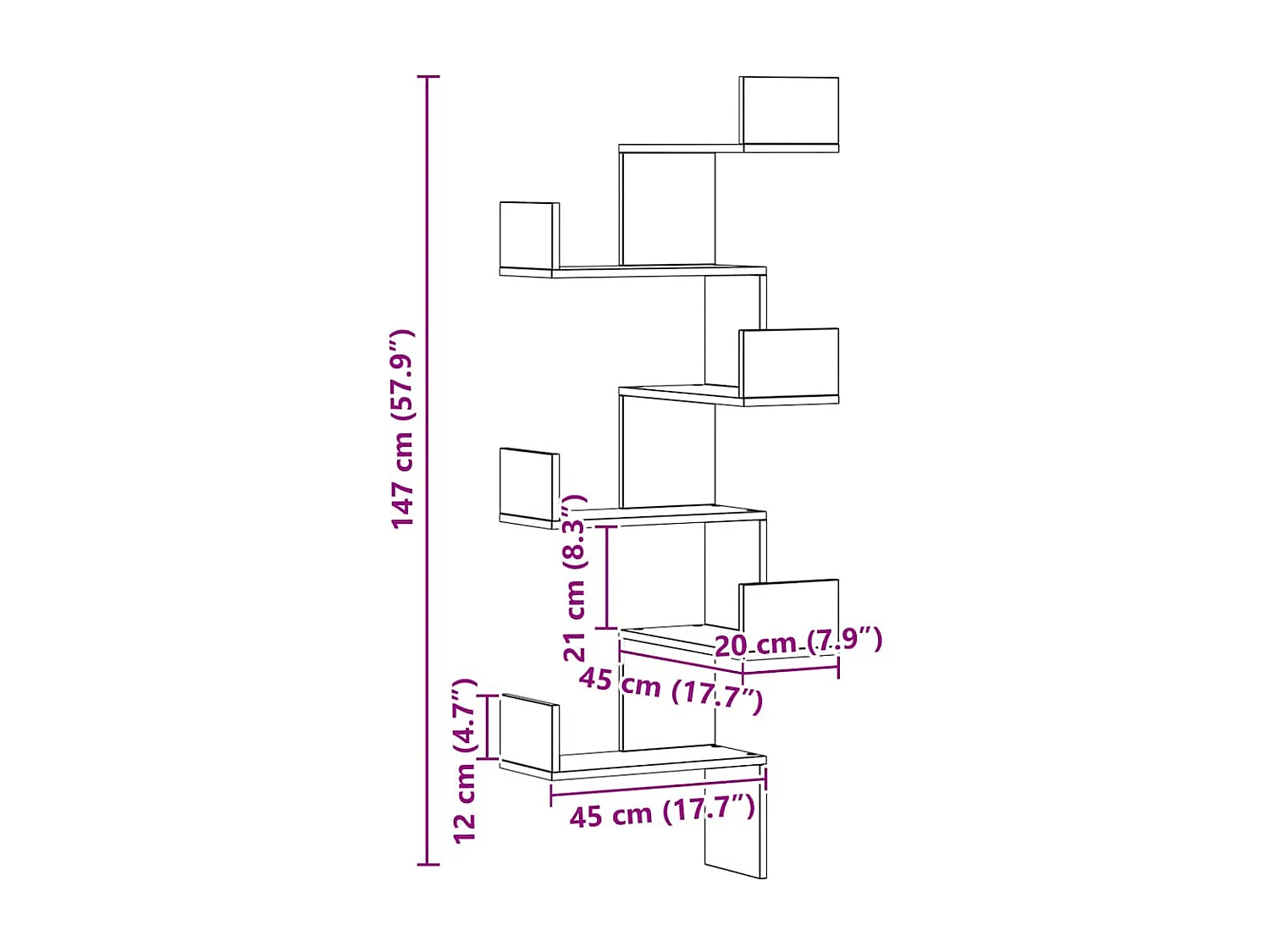 Étagère d'angle murale chêne artisanal bois d'ingénierie