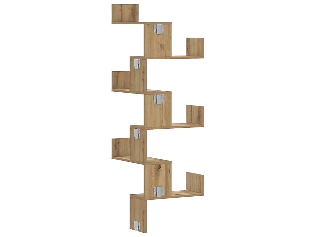 Étagère d'angle murale chêne artisanal bois d'ingénierie