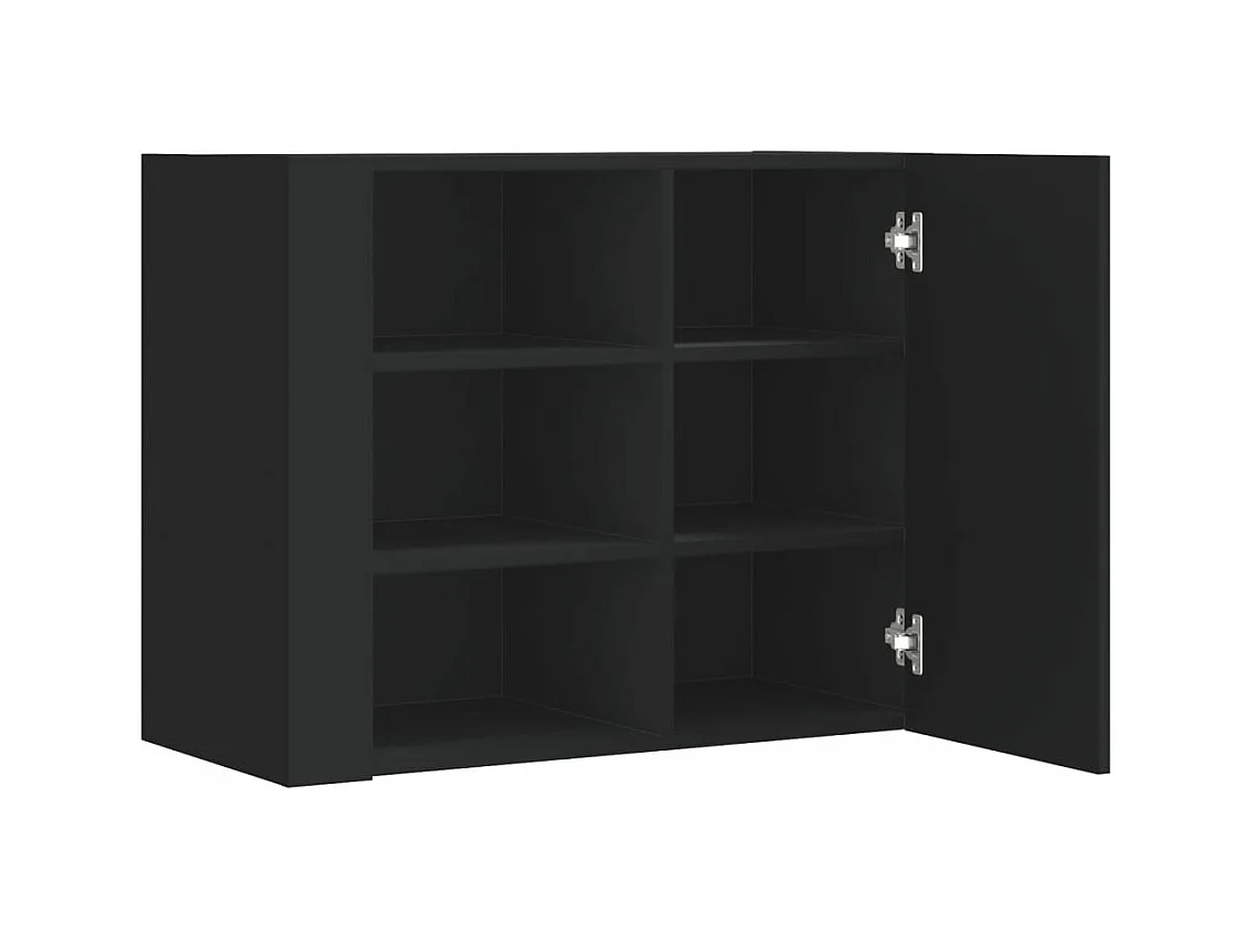Armario de pared madera de ingeniería negro 75x35x60 cm