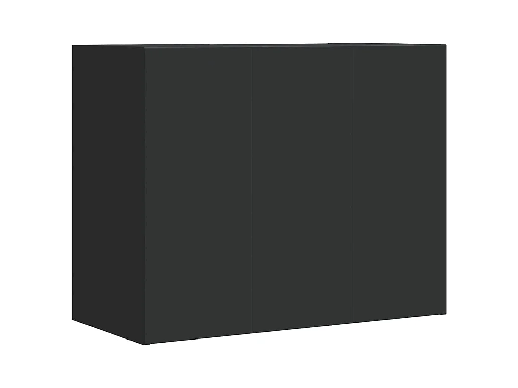 Wandkast 75x35x60 cm bewerkt hout zwart