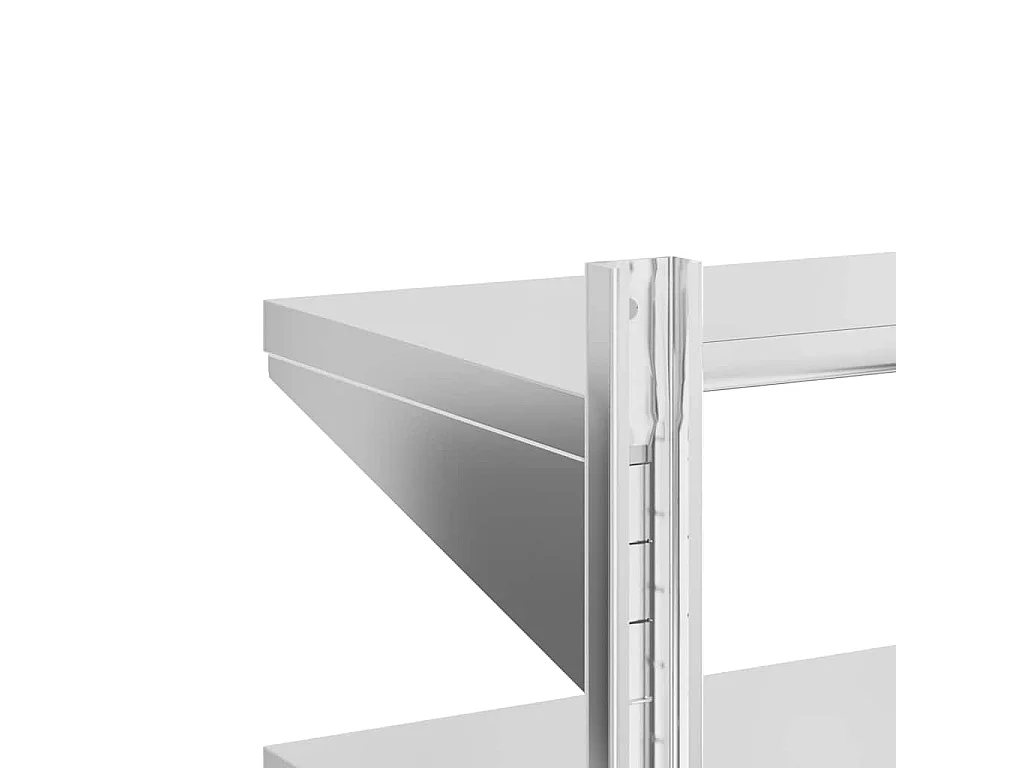 Étagère murale à 2 niveaux 75x30x60 cm argenté acier inoxydable