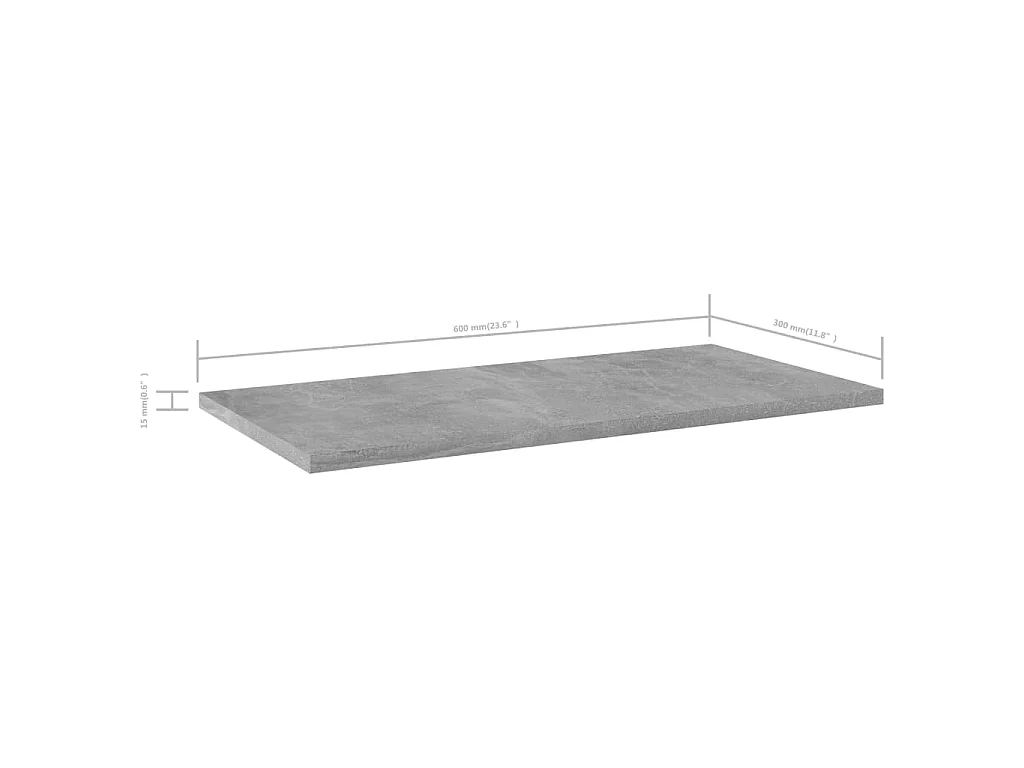 Panneaux de bibliothèque 4 pcs Gris béton 60x30x1,5cm Aggloméré