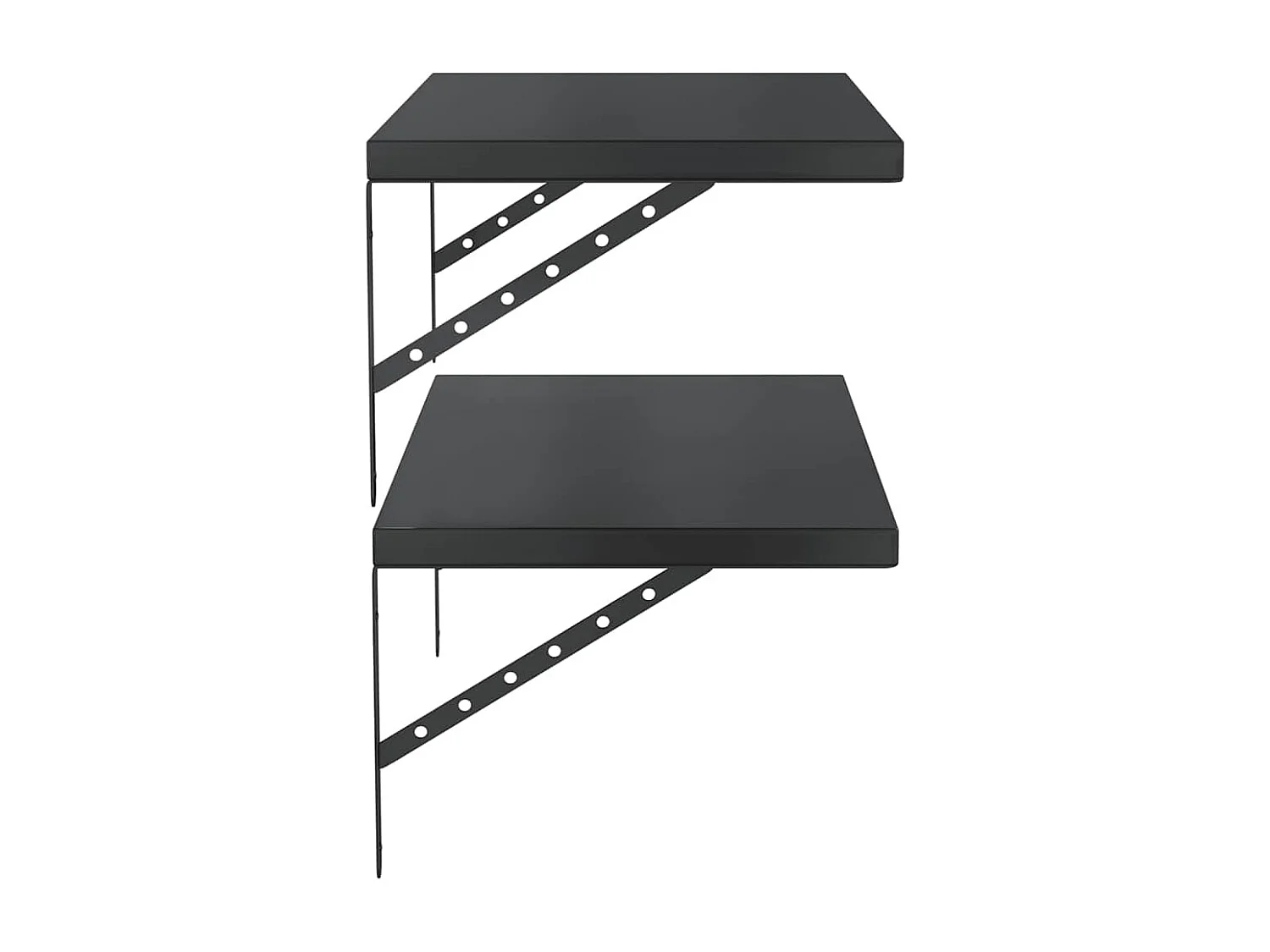 Étagères murales 2 pcs 75x40 cm noir acier inoxydable