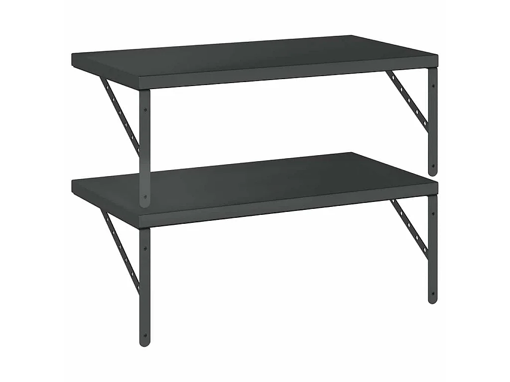 Wandschappen 2 st 75x40 cm roestvrijstaal zwart