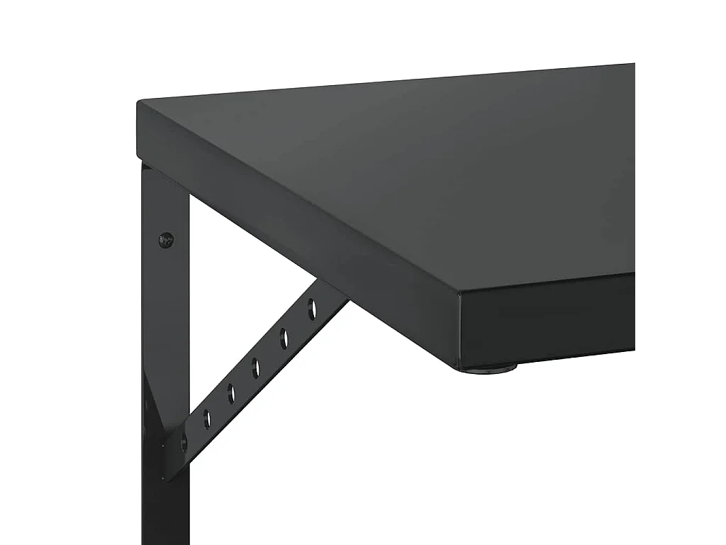 Étagères murales 2 pcs 75x40 cm noir acier inoxydable