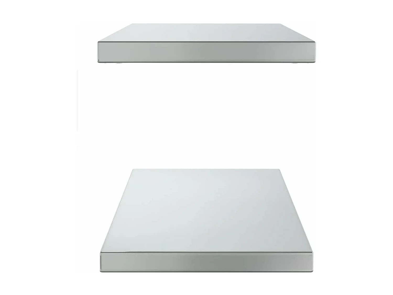 Estantes de pared 2 uds acero inoxidable plateado 75x30x3 cm