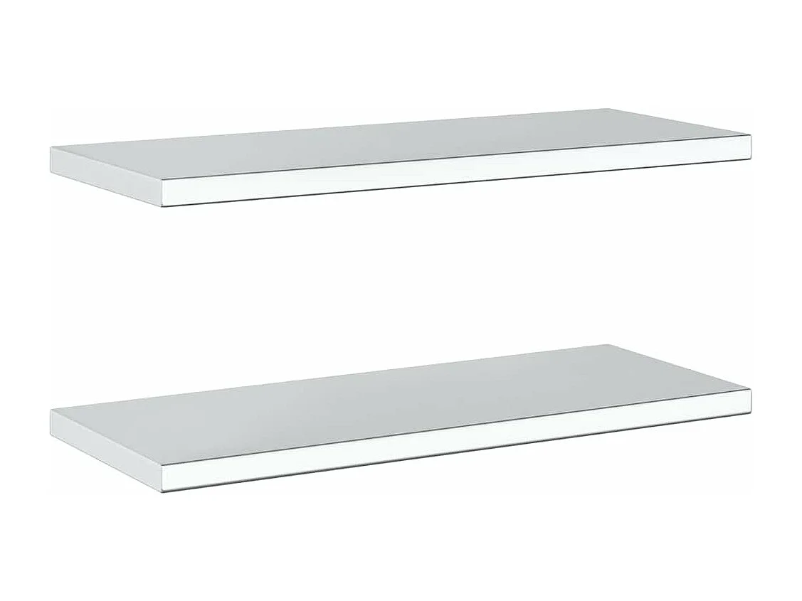 Estantes de pared 2 uds acero inoxidable plateado 75x30x3 cm