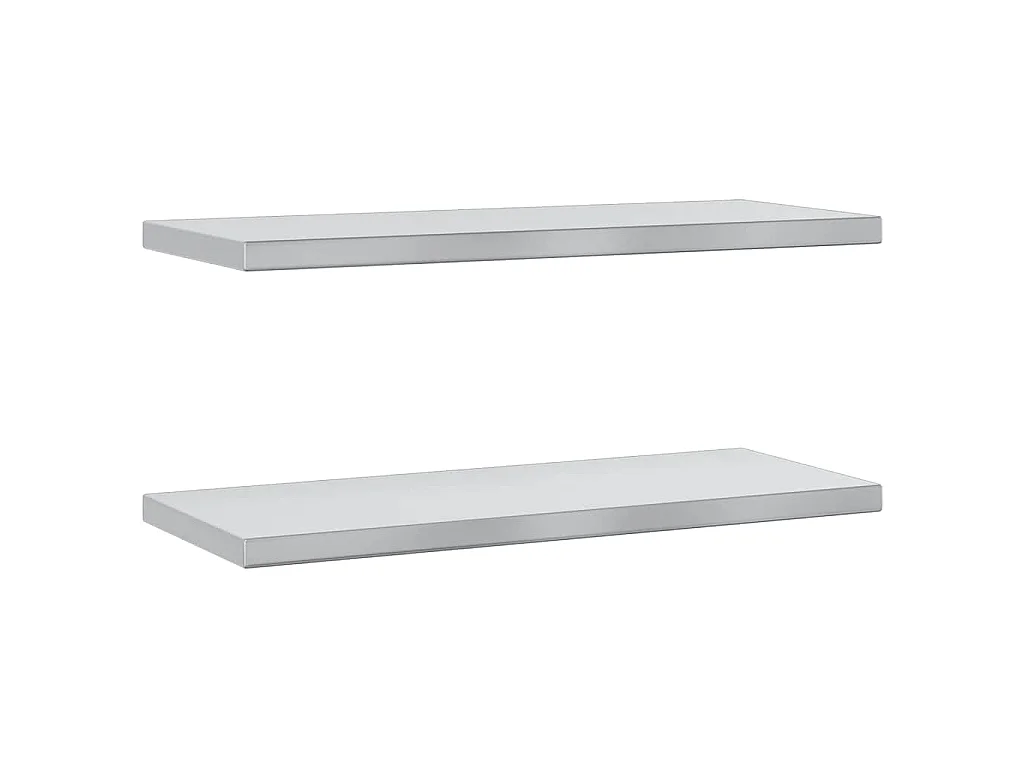 Étagères murales 2 pcs 75x30 cm argenté acier inoxydable