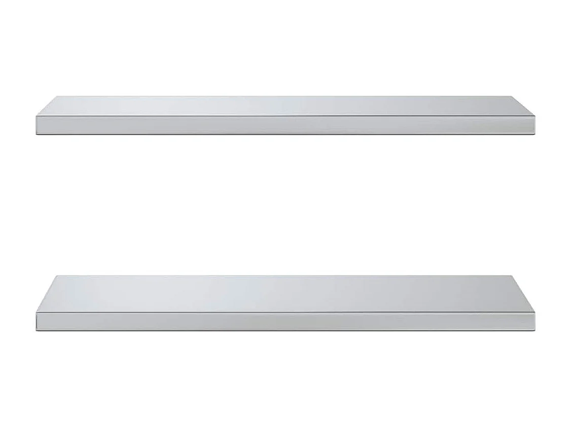 Étagères murales 2 pcs 75x30 cm argenté acier inoxydable
