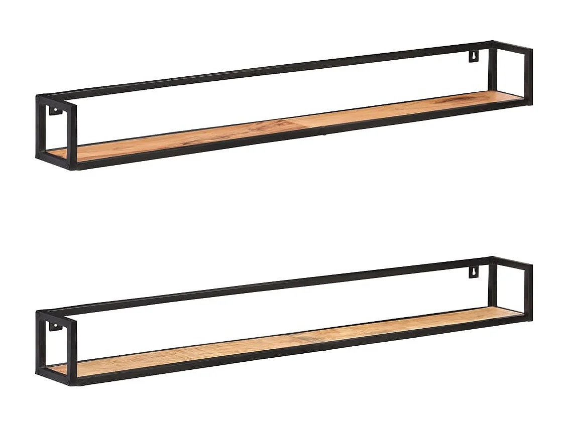Étagères murales 2 pcs 160 cm Bois d'acacia massif
