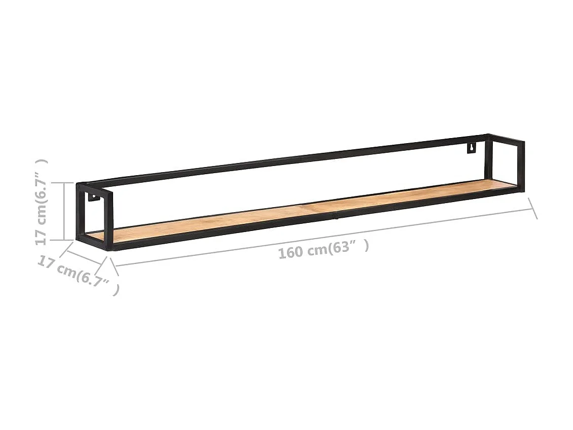 Étagères murales 2 pcs 160 cm Bois d'acacia massif