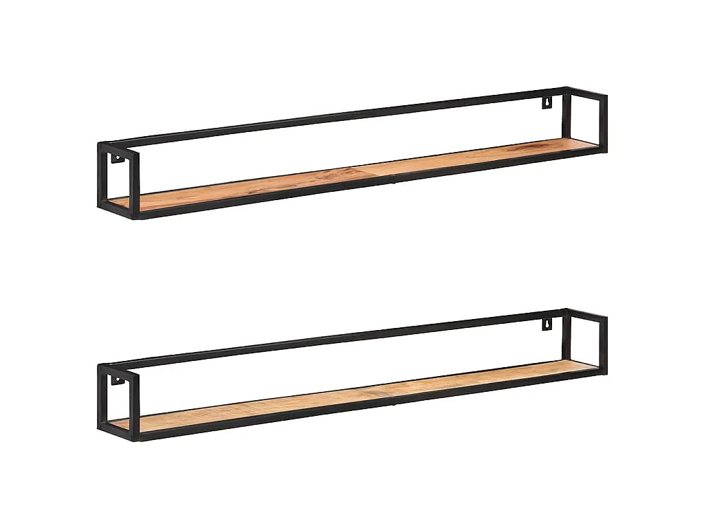 Étagères murales 2 pcs 160 cm Bois d'acacia massif