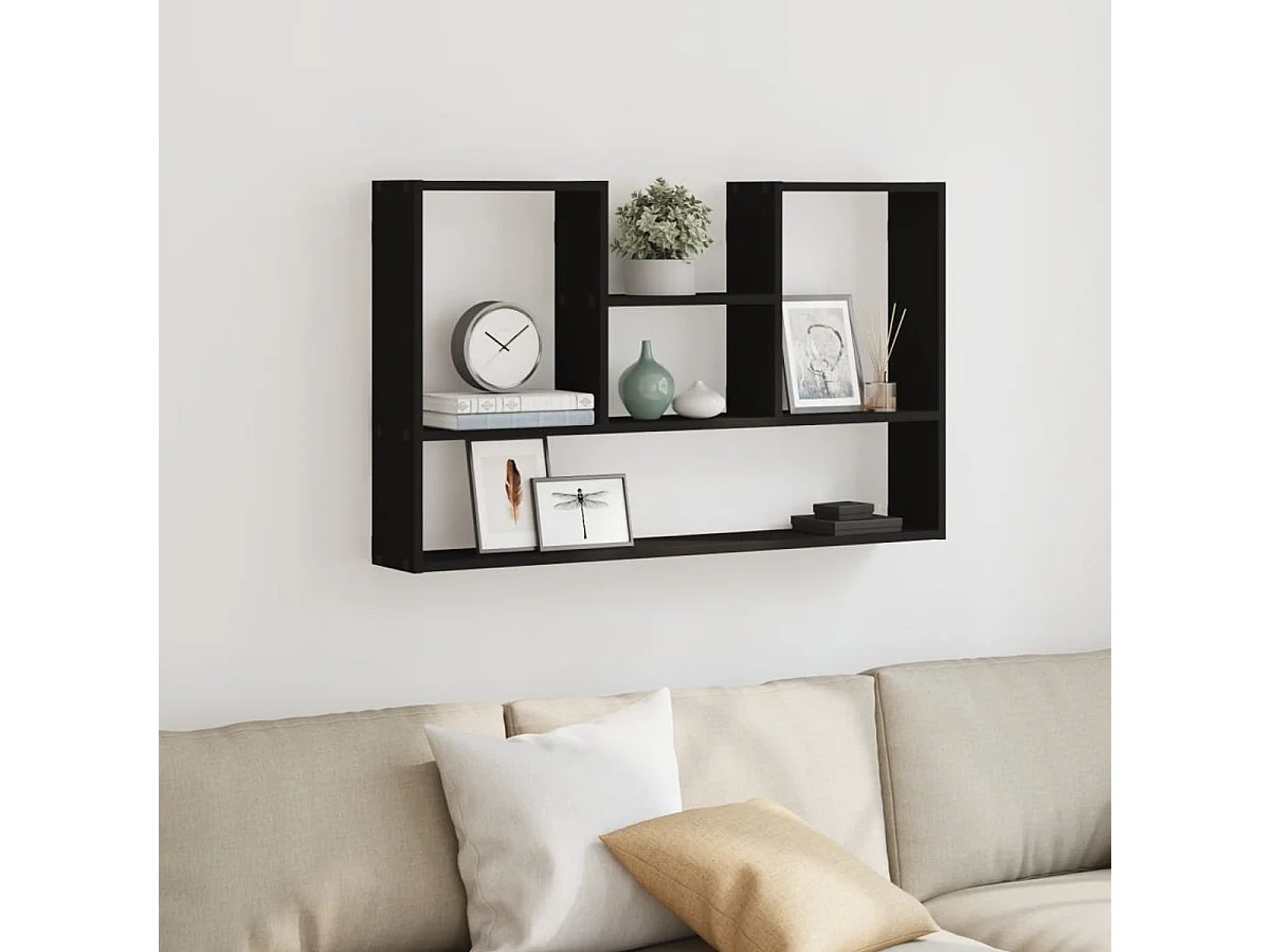 Étagère murale noir 99x15x60 cm bois d'ingénierie