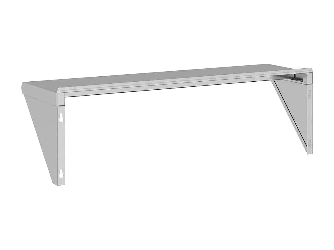 Estante de pared de acero inoxidable plateado 100x30x31 cm